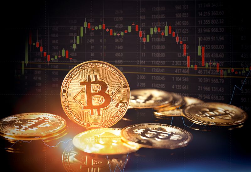 Bitcoin Cryptocurrency, Virtual Money Concept