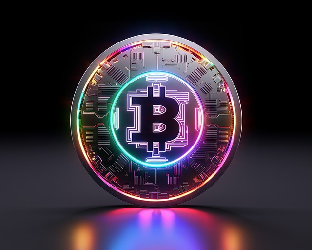 Bitcoin with Neon Lights